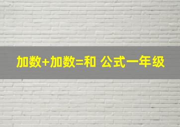 加数+加数=和 公式一年级